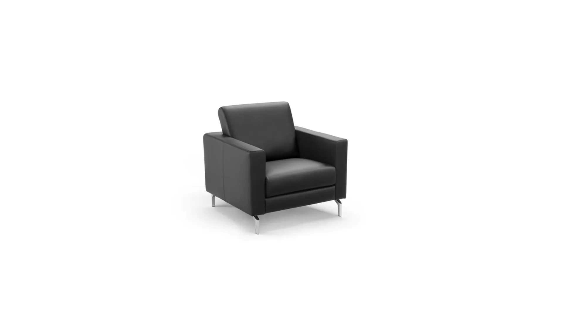 Poltroncina in pelle con piedi in metallo Times di Bruma