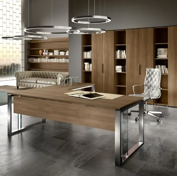 Scrivania Direzionale moderna dal design essenziale Biquadro di Della Rovere