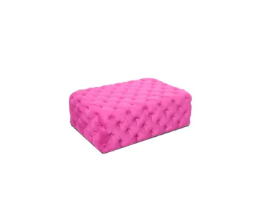 Pouf B246 in velluto trapuntato di Bruma