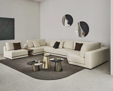 Specchio Luxor con elementi decorativi in SuperMarmo e legno di Bontempi