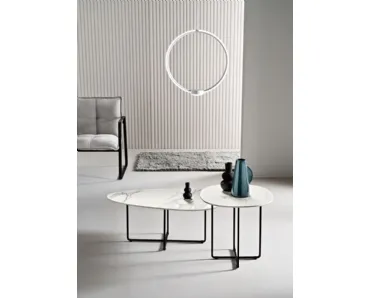 Tavolino in ceramica effetto marmo Ginni di Capodarte