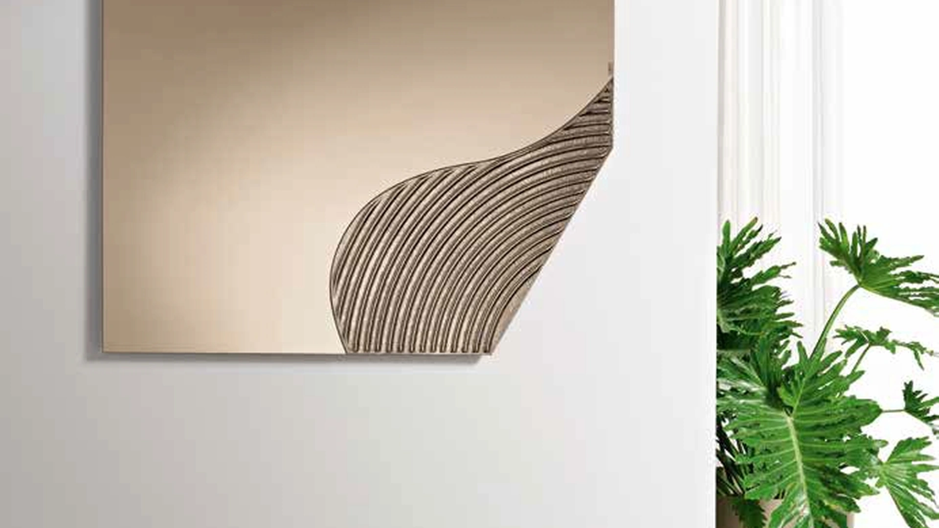 Specchio Silk con inserto in vetro rigato di Capodarte