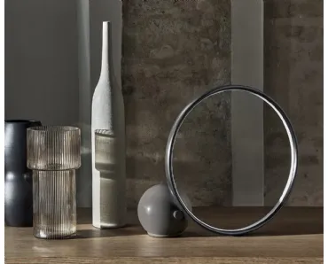 Lampada Circle da tavolo in acciaio laccato antracite di Bontempi