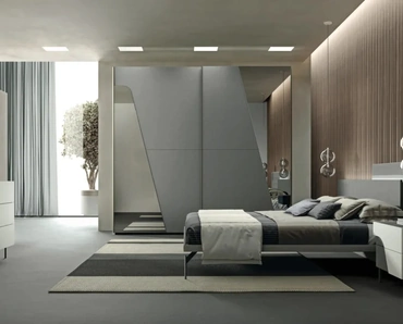 Armadio con anta scorrevole e inserto a specchio Capitol di Artigianmobili