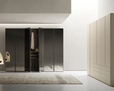 Armadio con ante battenti a specchio Go Up di Alf Da Frè