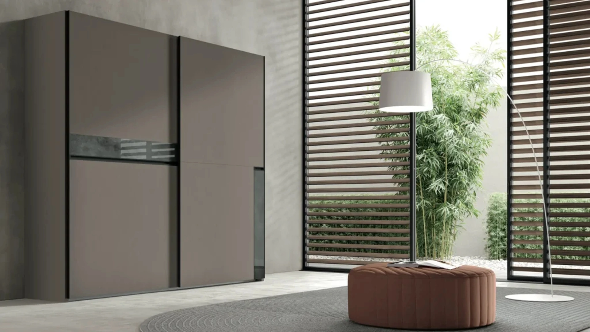 Armadio con anta scorrevole e inserto in vetro Margo di Artigianmobili