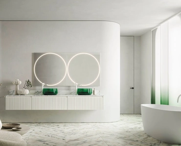 Mobile da Bagno sospeso Absolute 43 in vetro laccato di Arbi