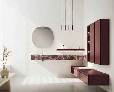 Mobile da Bagno sospeso Absolute 46 in laccato e marmo di Arbi