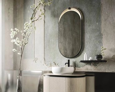 Mobile da Bagno sospeso Almond 01 in laminam Alaska di Arbi