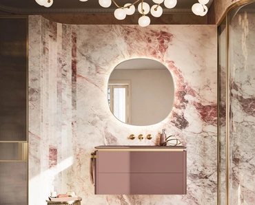 Mobile da Bagno sospeso Almond 05 in laccato opaco di Arbi