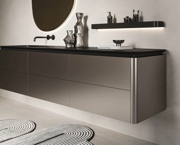 Mobile da Bagno sospeso Almond 09 in laccato Ghisa Metal di Arbi
