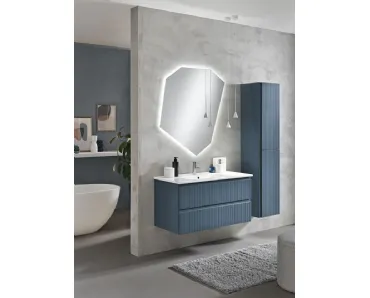 Mobile da Bagno sospeso Artico laccato Blu con lavabo in ceramica di Bluelife