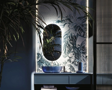 Mobile da Bagno sospeso Decor Blue Forest in laccato di Arbi
