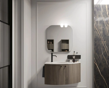 Mobile da Bagno sospeso Ho-me plus curvo 46 di Arbi
