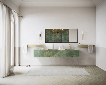 Mobile da Bagno sospeso Luxor 02 in Laminam Ossido Verderame di Arbi