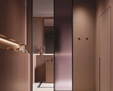 Mobile da Bagno a terra salvaspazio Over 05 in laccato con monolite in gres di Arbi