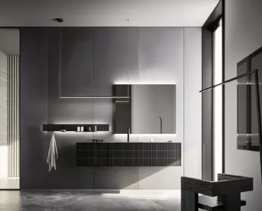 Mobile da Bagno Sky Texture 13 in finitura tartan nero di Arbi