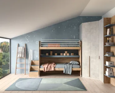 Camera con letto a castello e armadio angolare Room 160 di Zg Mobili