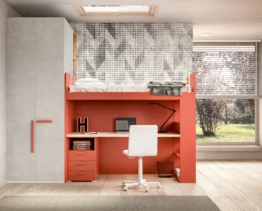 Camera con soppalco e scrivania Room 173 di Zg Mobili