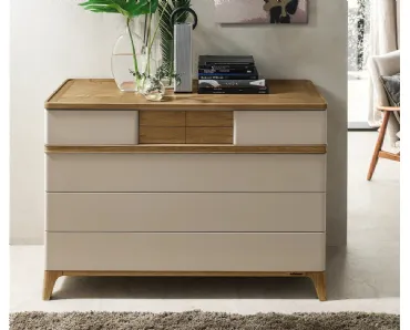 Comò Guru in laccato opaco e Rovere spazzolato di Le Fablier