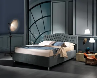 Letto in tessuto con testiera capitonnè Bernini di Artigianaletti