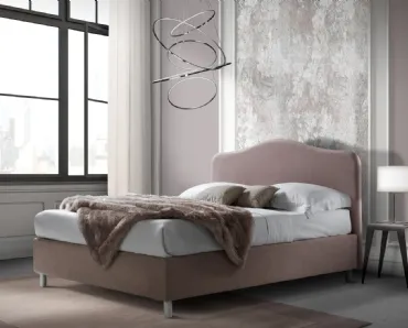 Letto in tessuto con testiera sagomata Lipari di Artigianaletti