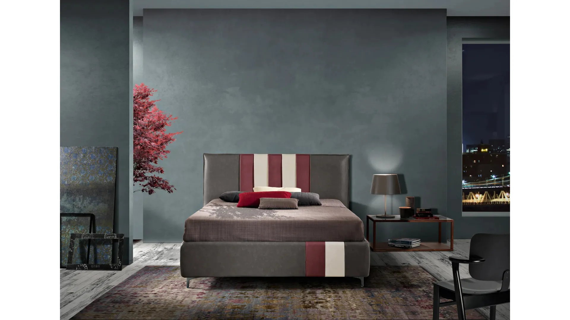 Letto Stripes in ecopelle di Artigianaletti