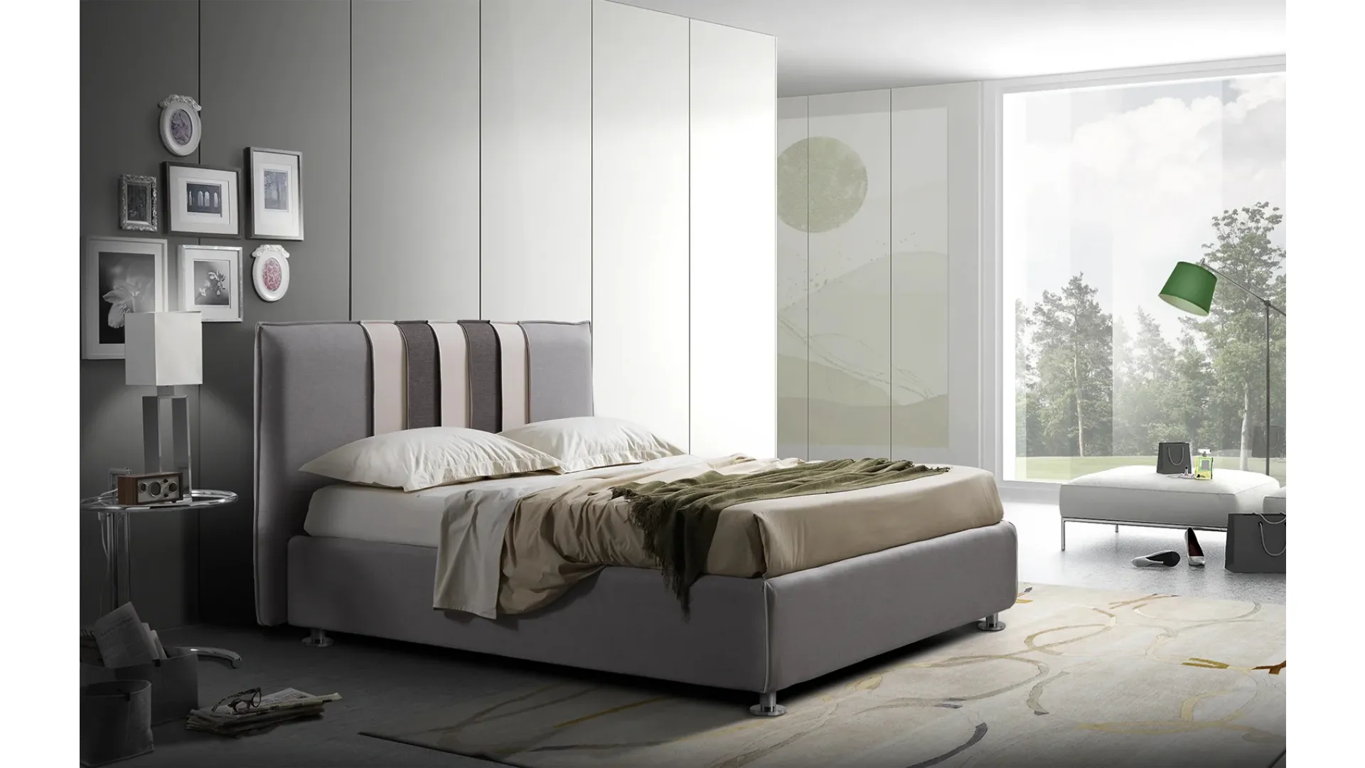Letto Stripes in ecopelle di Artigianaletti