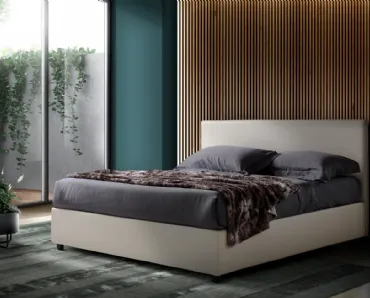 Letto in ecopelle con testiera Stromboli di Artigianaletti