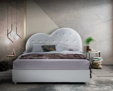 Letto classico con testiera sagomata Vulcano di Artigianaletti