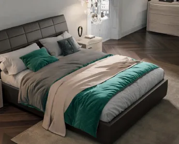 Letto in ecopelle con testiera imbottita Rettangoli di Artigianmobili