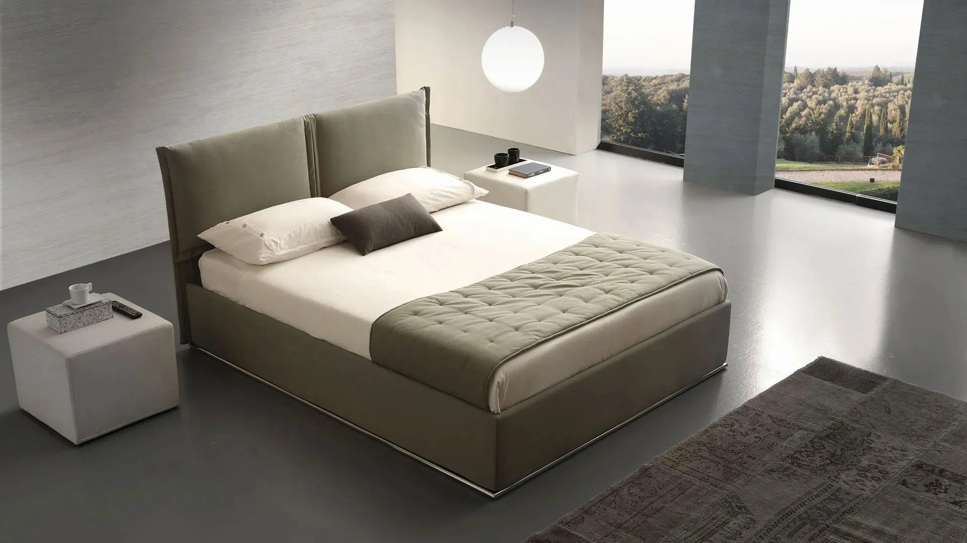 Letto in tessuto imbottito Asia di Ergogreen