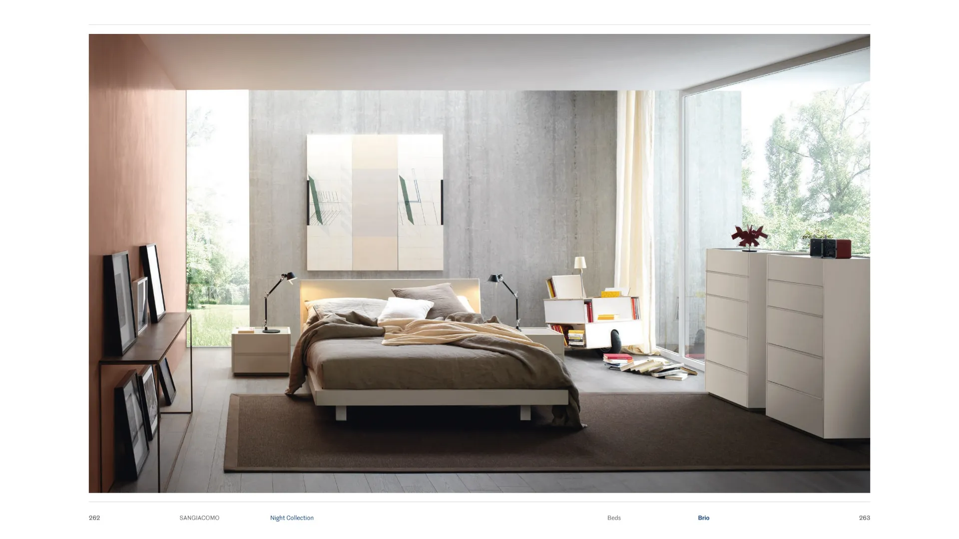 Letto in legno con testiera Brio di Sangiacomo