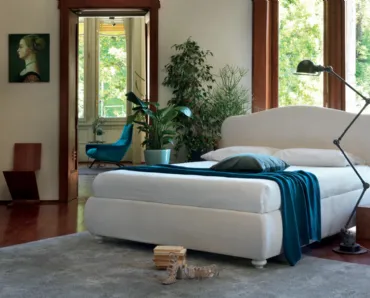 Letto con testiera sagomata e box contenitore Camilla di Ergogreen
