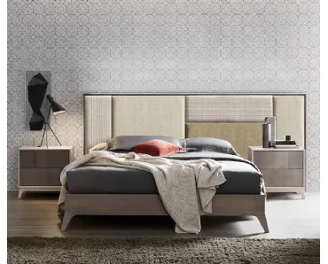 Letto Cumino con testiera patchwork in tessuto di Le Fablier
