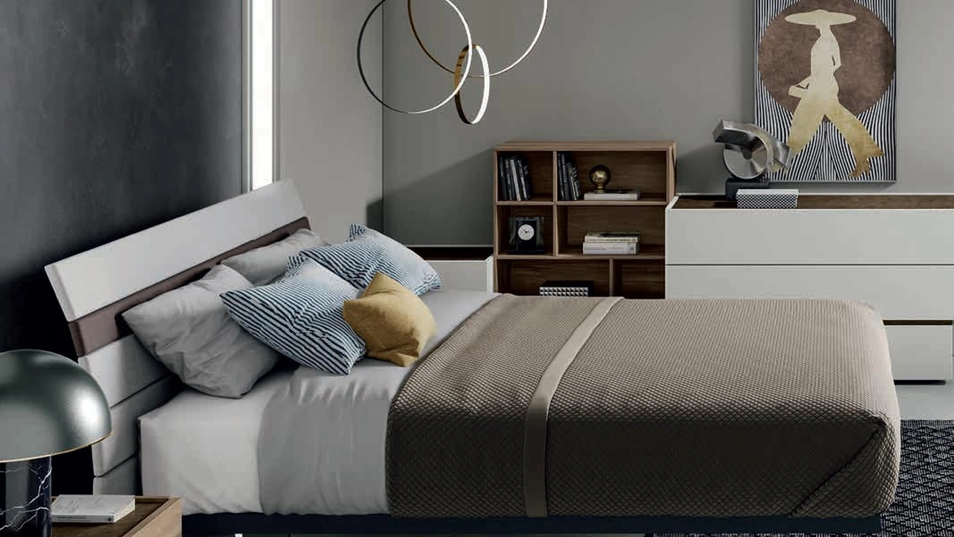 Letto Doga Rivestito in tessuto di Artigianmobili