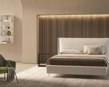 Letto contenitore con testiera imbottita Emma di Ergogreen
