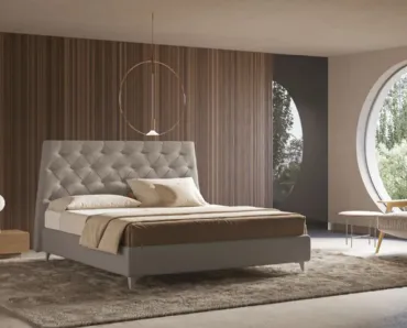 Letto matrimoniale imbottito con testiera lavorazione capitonné Josephine di Ergogreen