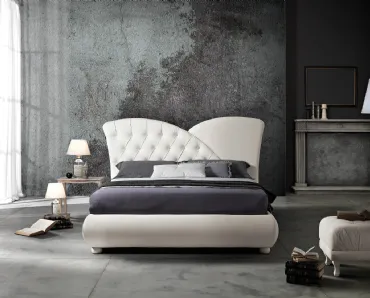 Letto in ecopelle bianca Gabbiano di Artigianaletti