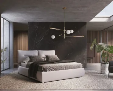 Letto contenitore con testiera imbottita Isabelle di Ergogreen
