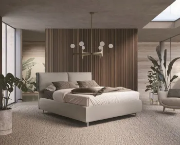 Letto contenitore con testiera imbottita Jaqueline di Ergogreen