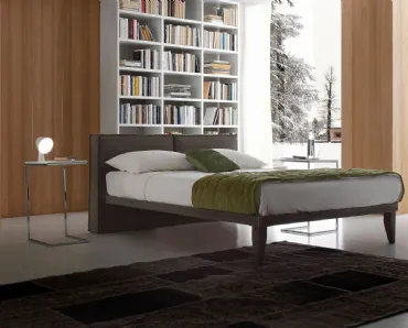 Letto con testiera in tessuto imbottito Jessie di Ergogreen