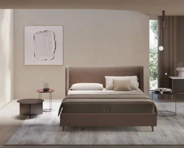 Letto contenitore con testiera imbottita Julia di Ergogreen