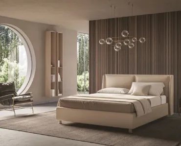 Letto contenitore con testiera imbottita Laila di Ergogreen