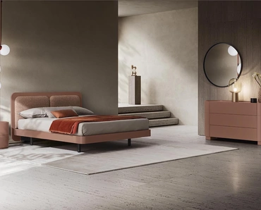 Letto Levante in laccato opaco con testiera di Alf Da Frè