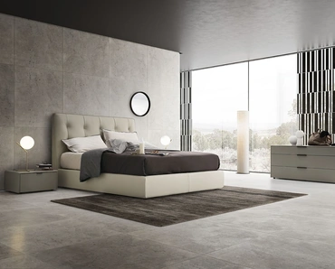 Letto in pelle con box contenitore Miriam di Alf Da Frè