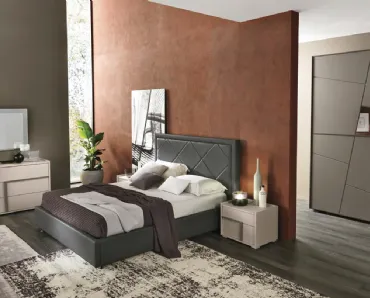 Letto in ecopelle con testiera Nizza di Gierre Mobili