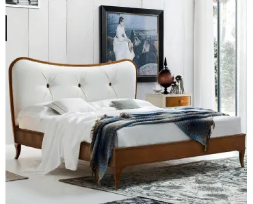 Letto classico con testiera imbottita in ecopelle Nuvola di Le Fablier