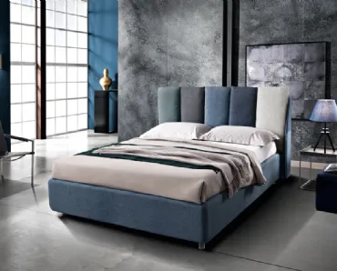 Letto matrimoniale in tessuto con testiera imbottita Pillow di Artigianaletti