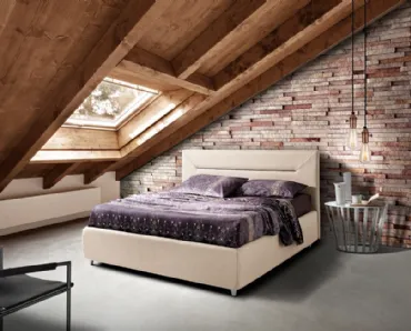 Letto matrimoniale in tessuto chiaro Street di Artigianaletti